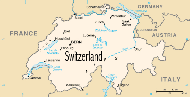 Map of Switzerland